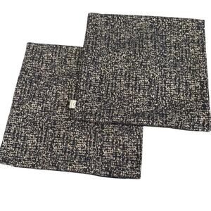 Set 2 Westex Navy Marled Textured Throw Accent Pillow Cover Case Zip Close 20"